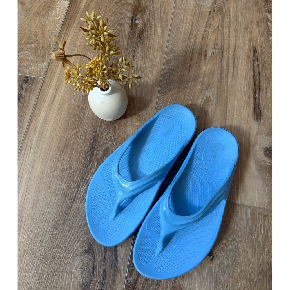 OOFOS OOlala Recovery Sandals Post-Workout Thong Flip Flop Women's Size 8 Blue